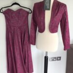 80s Laura Ashley strapless gown and bolero jacket, UK 10