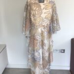 Vintage 70s Linda Leigh, England cape sleeve maxi dress current UK 18, fab oversized floral, so very Florence…