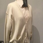 Vintage 80s Gabicci wool mix cardigan 46” chest, putty, classic 80s