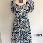 Vintage 80s Laura Ashley cotton floral midi dress, GB made, current UK 12, sweetheart neck/back, short sleeves & big skirt, just lovely?